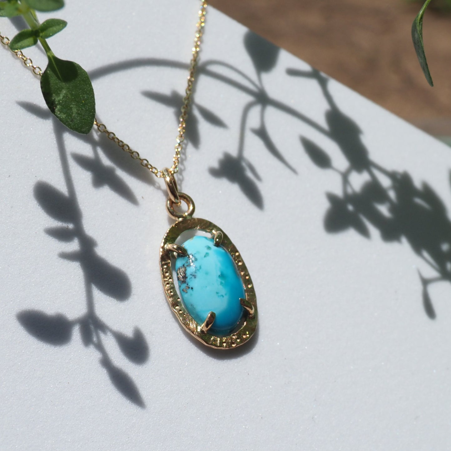 14k Turquoise Star Dust Necklace