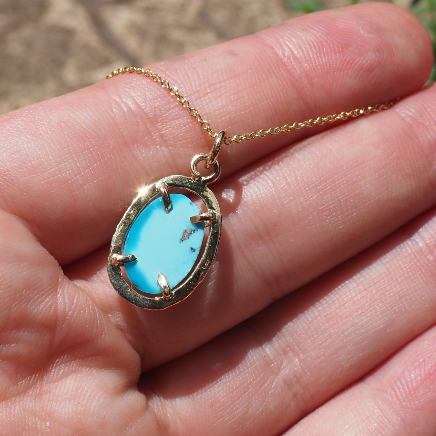 14k Turquoise Star Dust Necklace