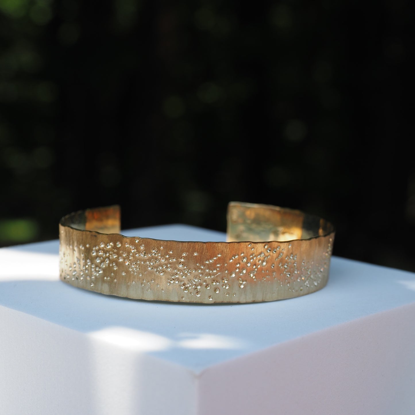 Stardust Cuff Bracelet 14k Yellow Gold