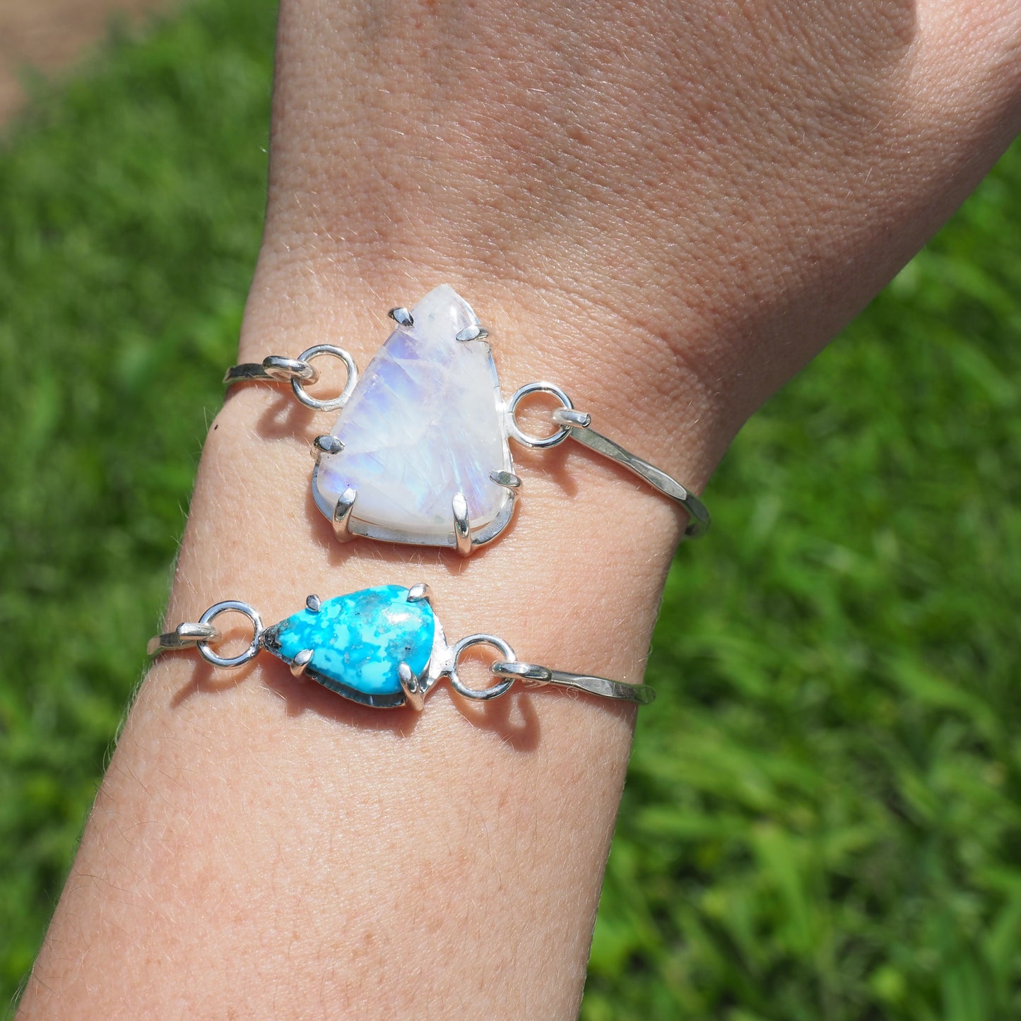 Rainbow Moonstone Hook Bracelet