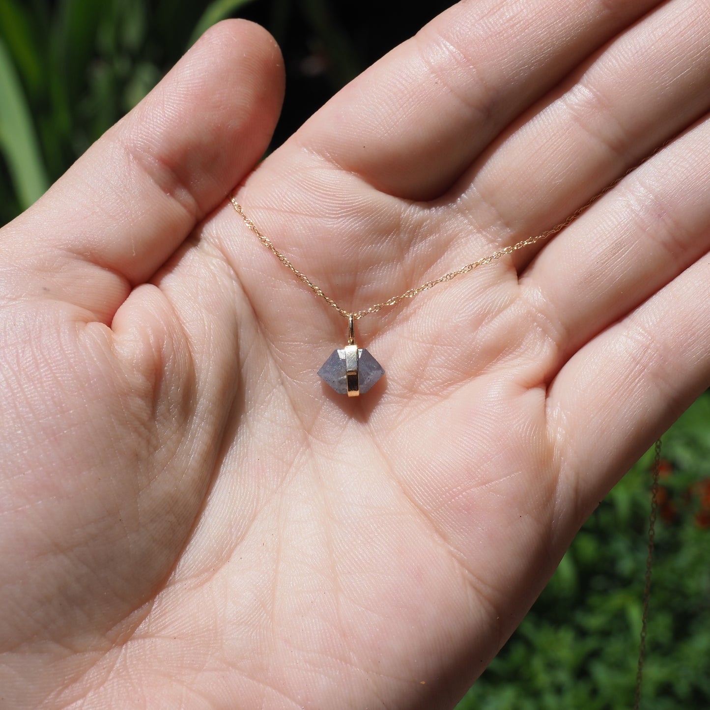 14k Banded Sapphire Necklace