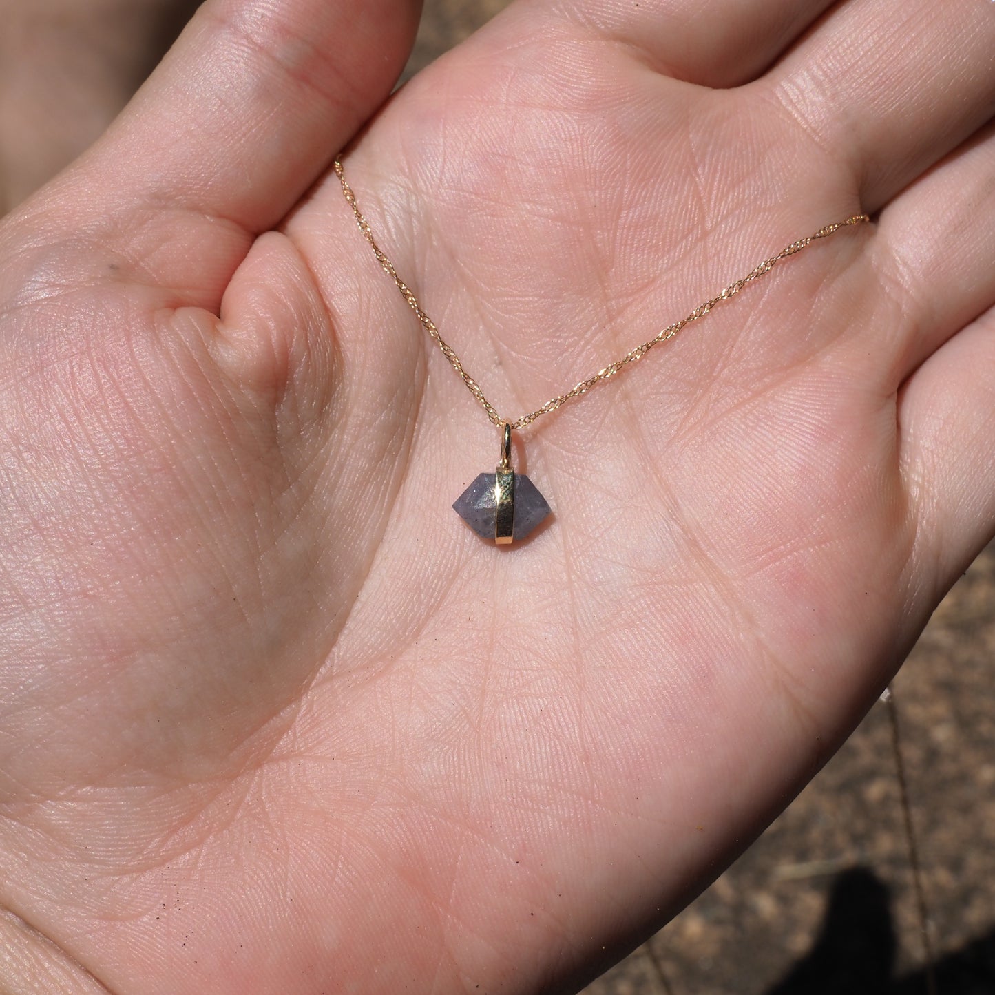 14k Banded Sapphire Necklace