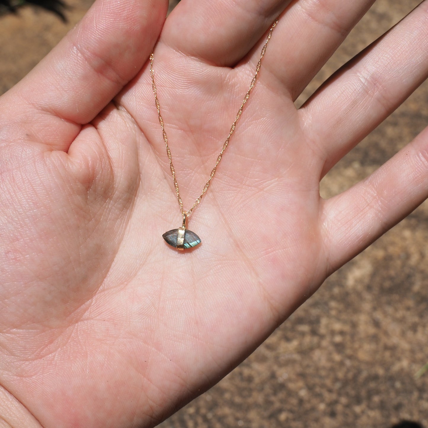 14k Banded Labradorite Necklace