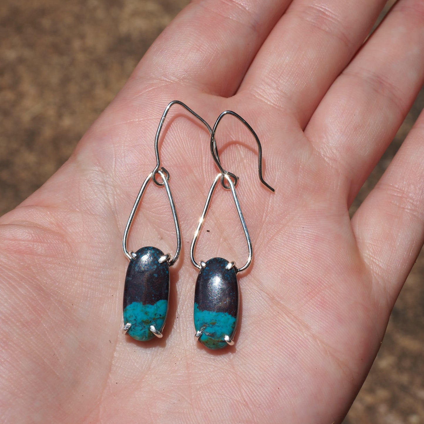 Chrysocholla Petal Earrings