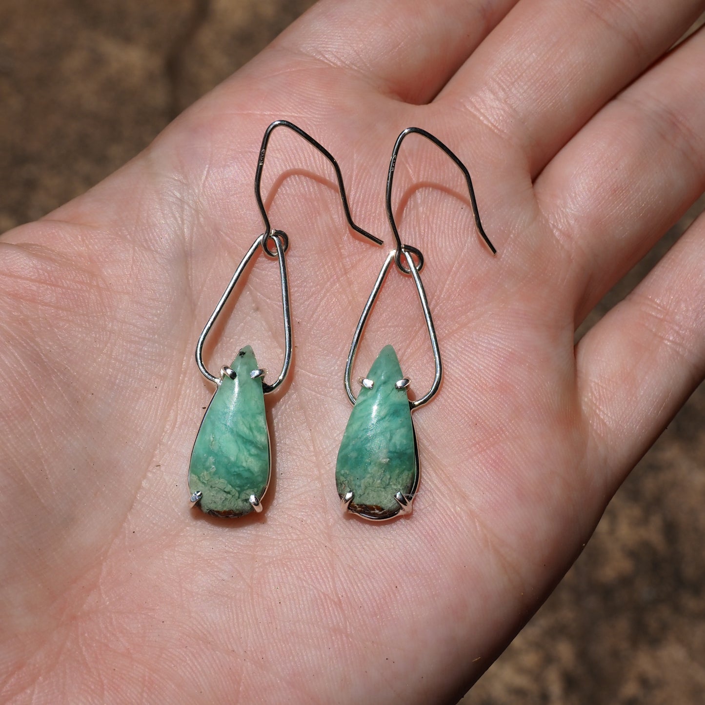 Chrysoprase Petal Earrings