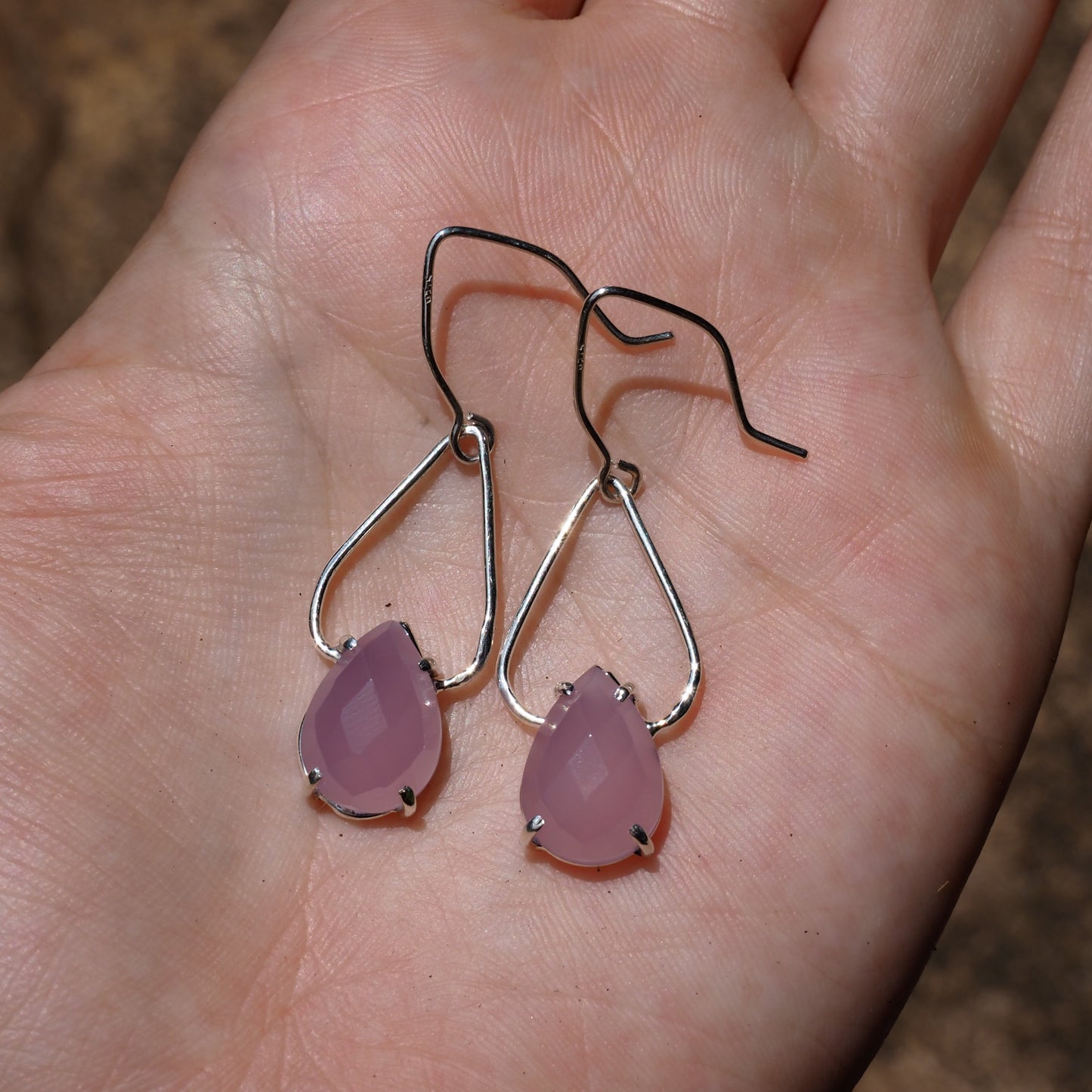 Lavender Quartz Petal Earrings