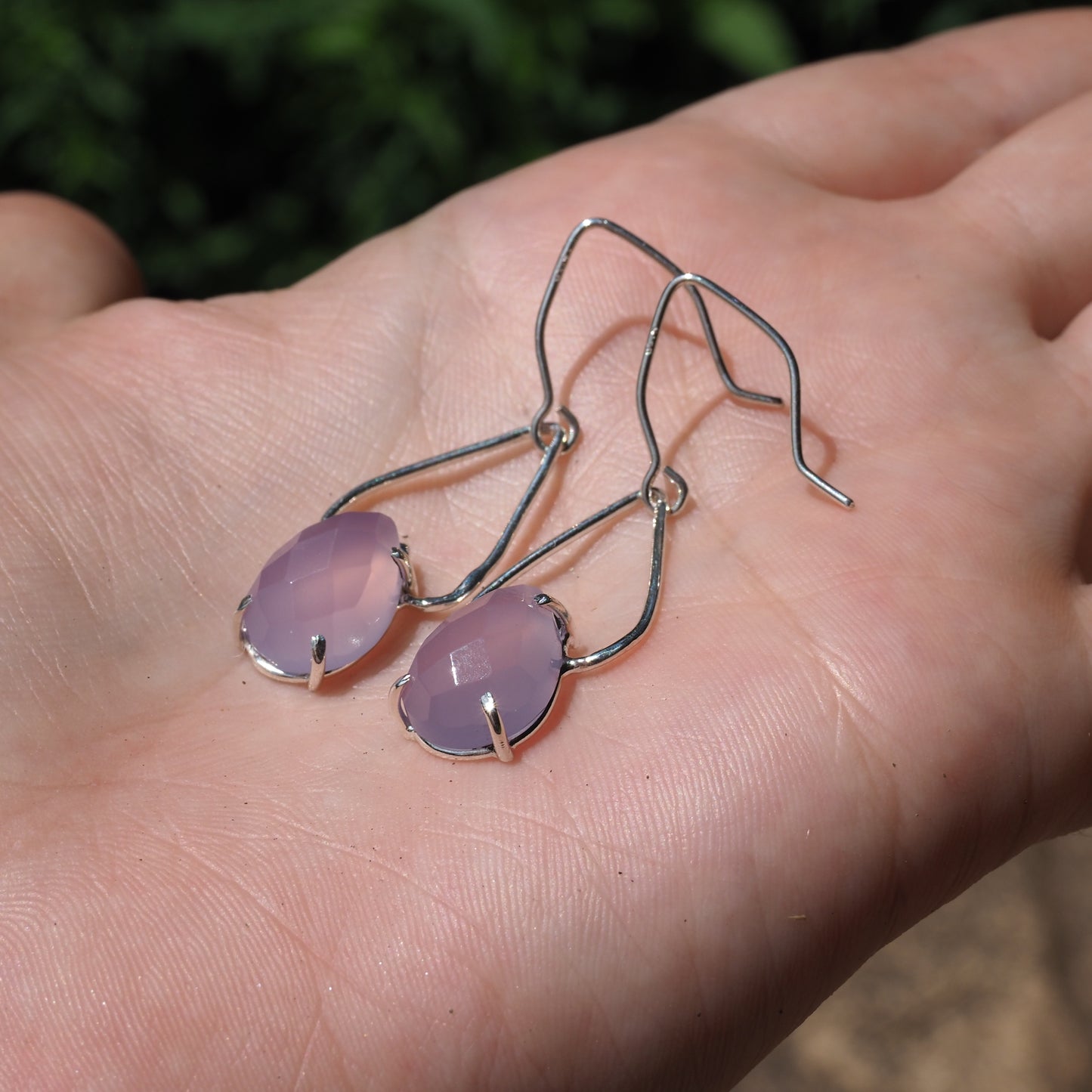 Lavender Quartz Petal Earrings