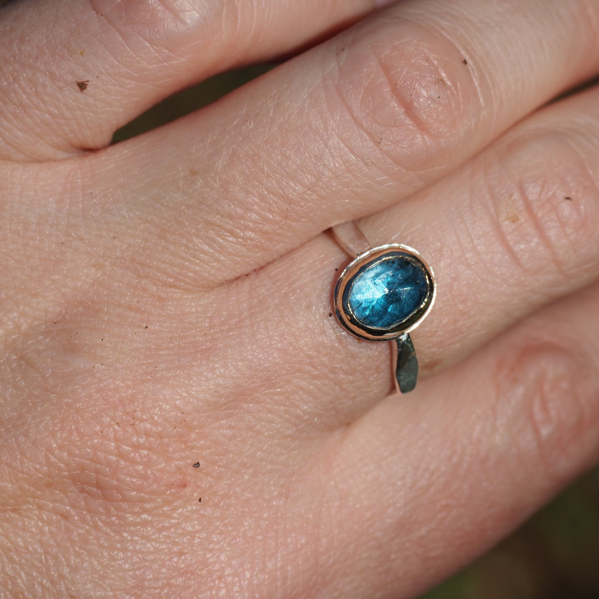 Kyanite Gold Bezel Ring