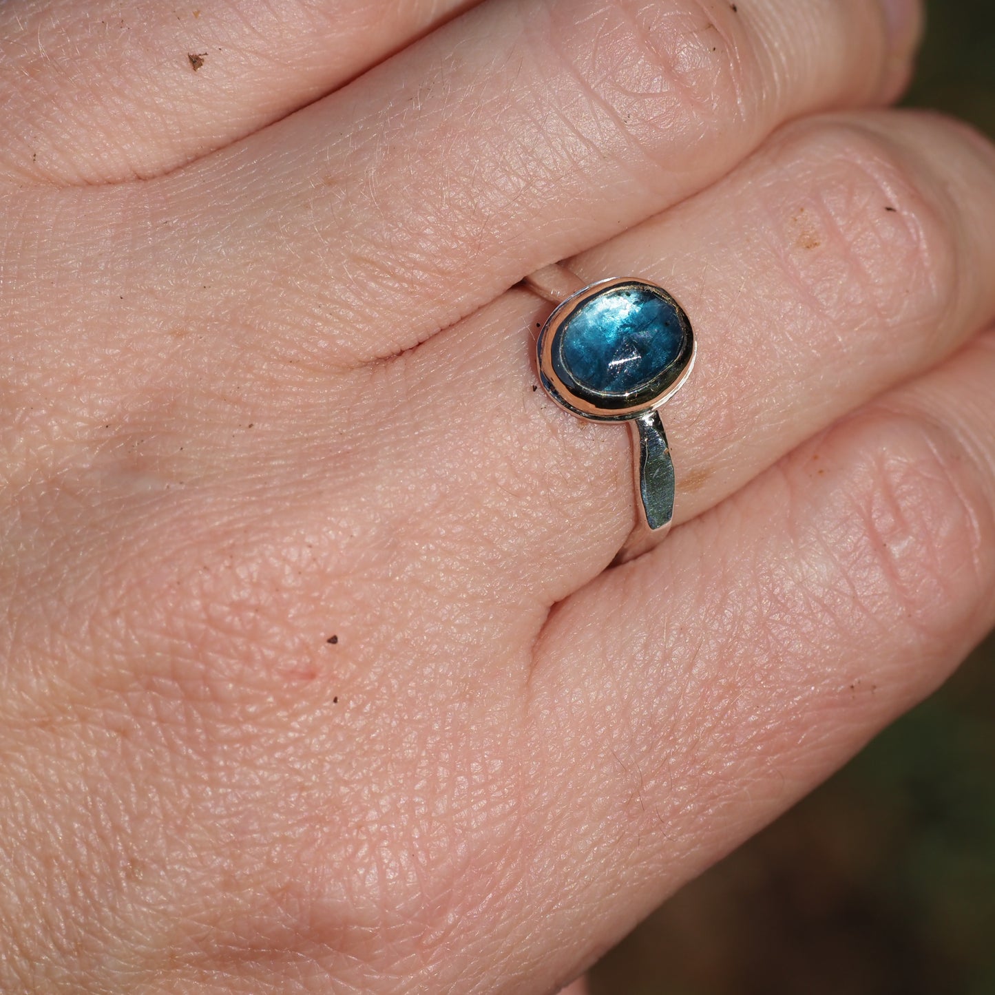 Kyanite Gold Bezel Ring