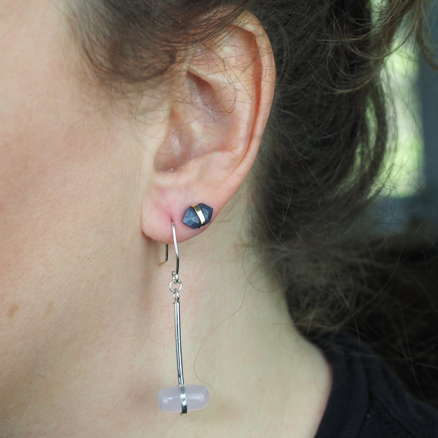 Belted Lavendar Quartz Earrings