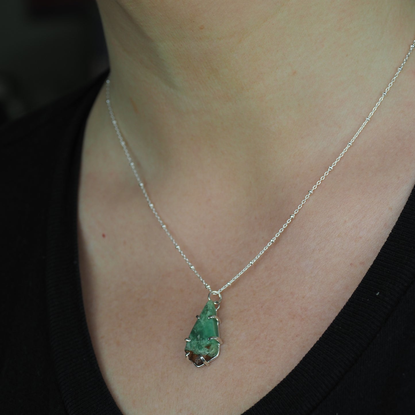 Chrysoprase Landscape Necklace