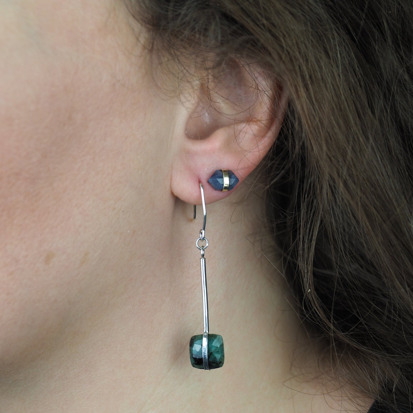 Belted Emerald Earrings