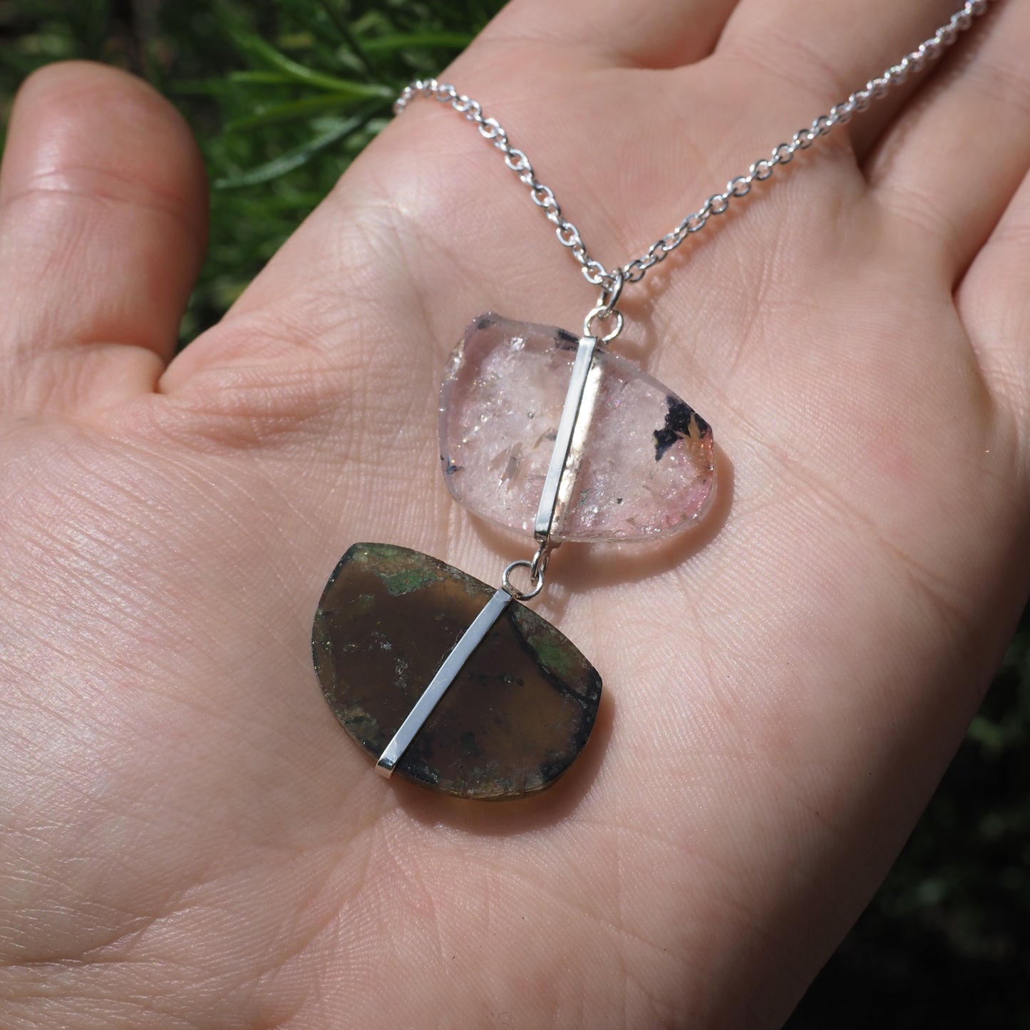 Tourmaline Slice Statement Necklace