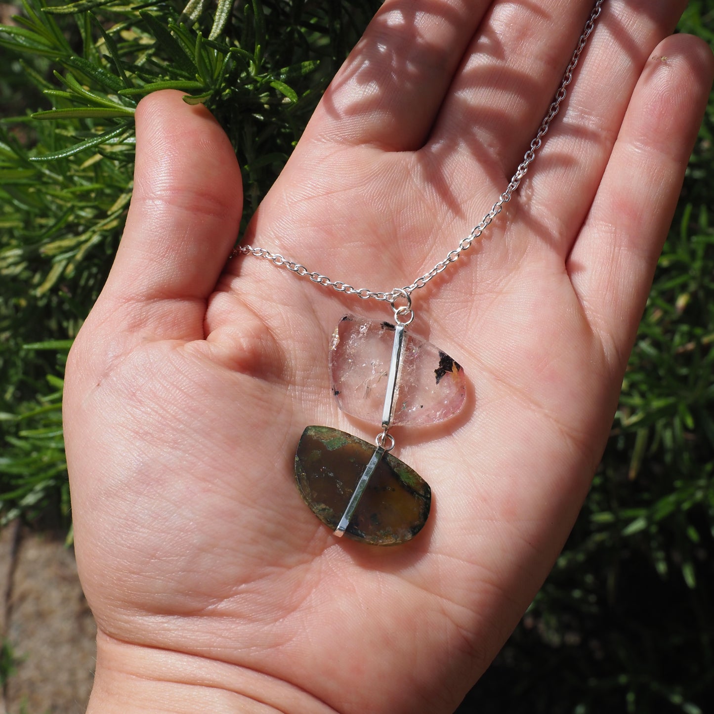 Tourmaline Slice Statement Necklace