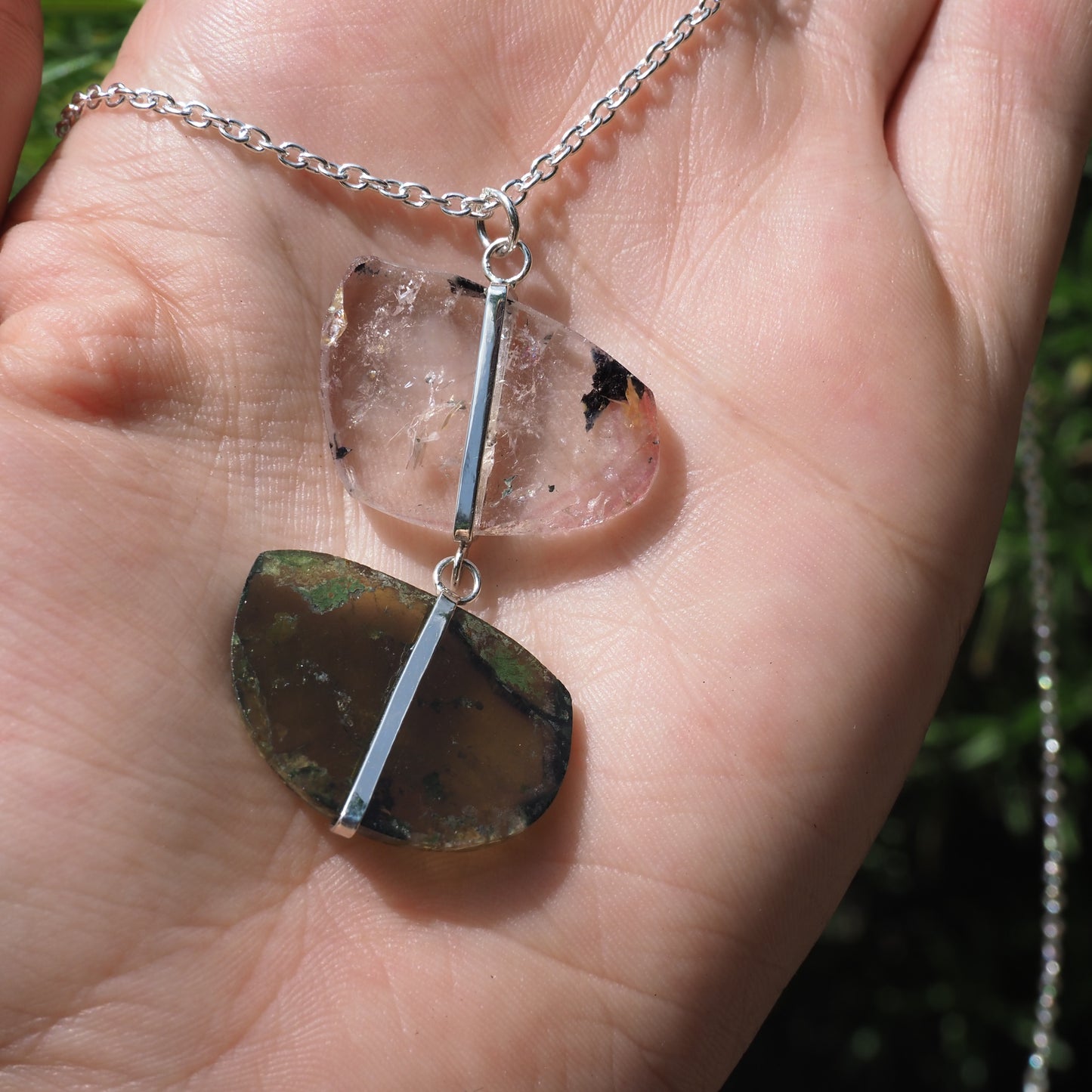 Tourmaline Slice Statement Necklace