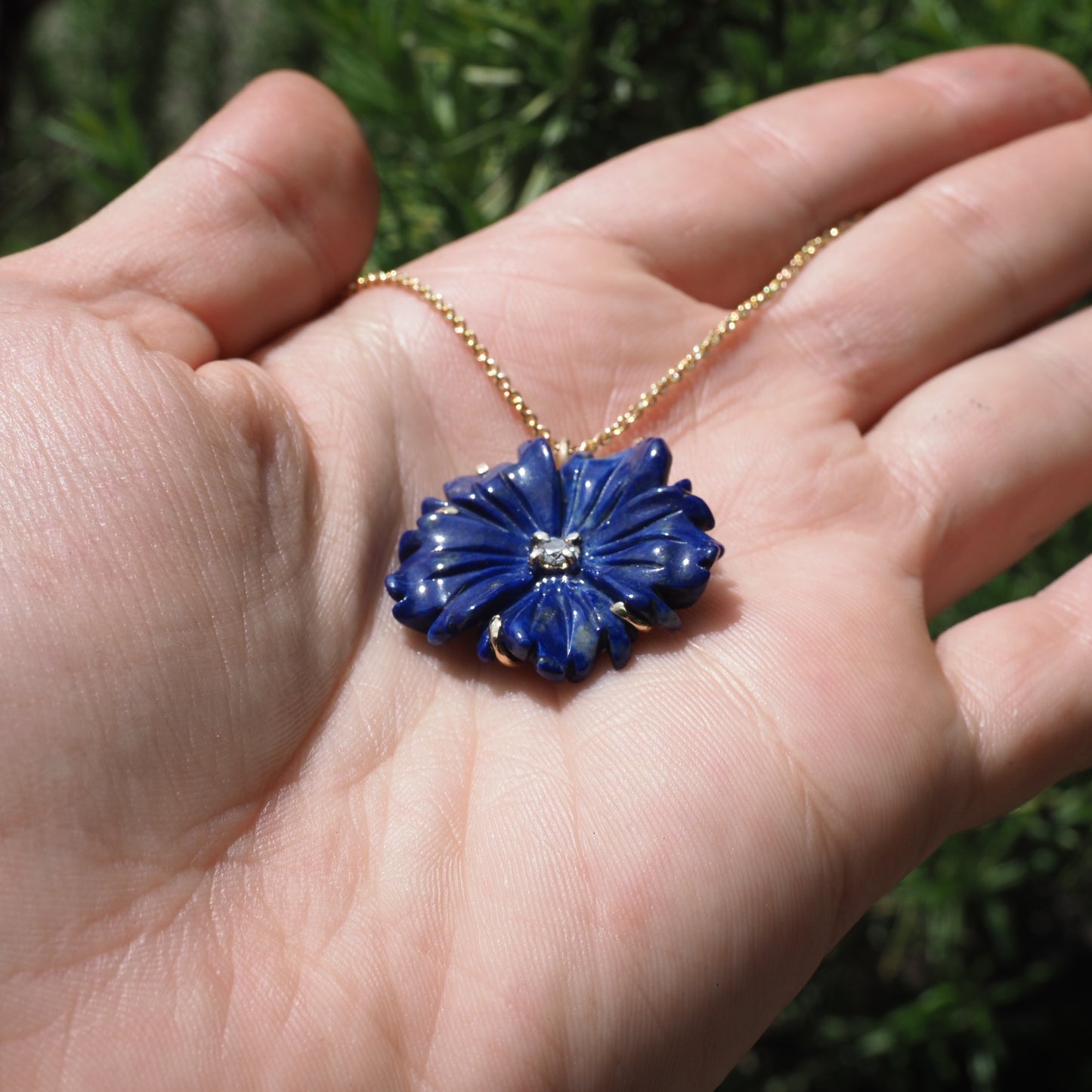14k Lapis Bloom Necklace
