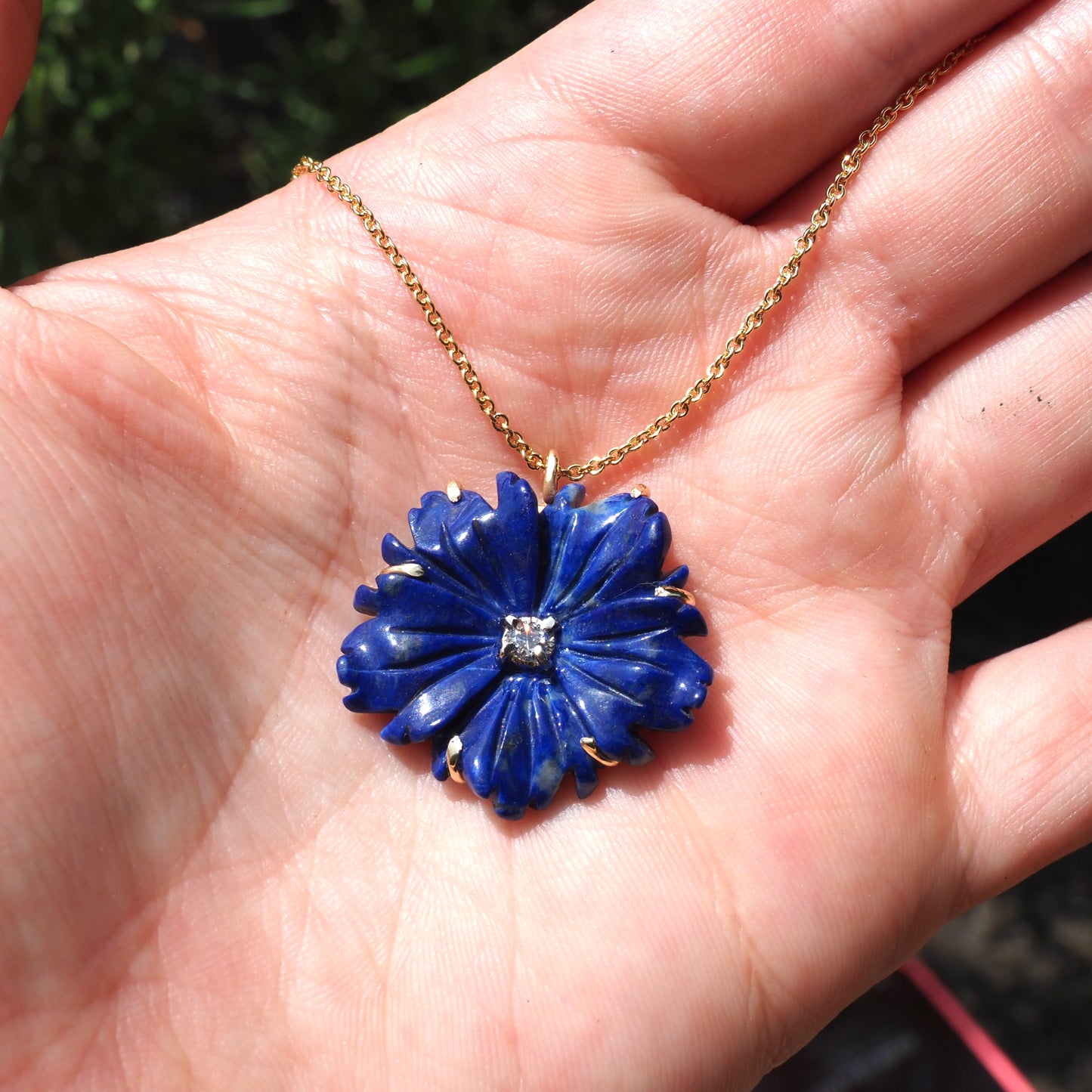 14k Lapis Bloom Necklace