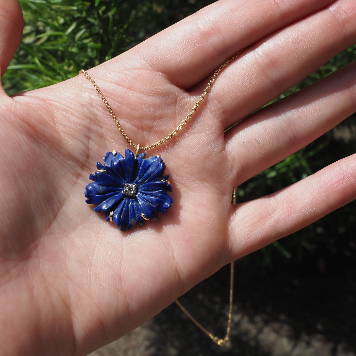 14k Lapis Bloom Necklace
