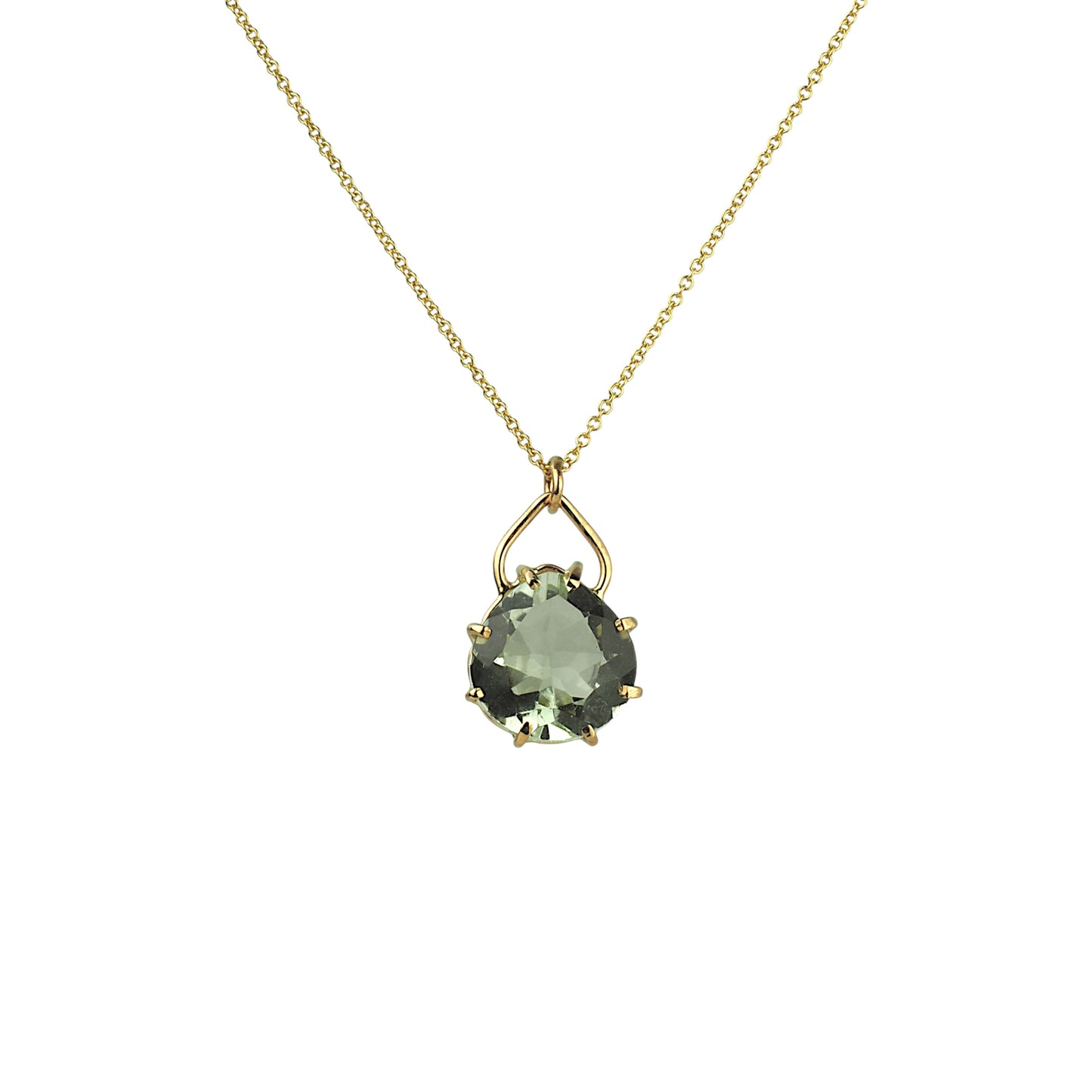 14k Prasiolite Petal Necklace