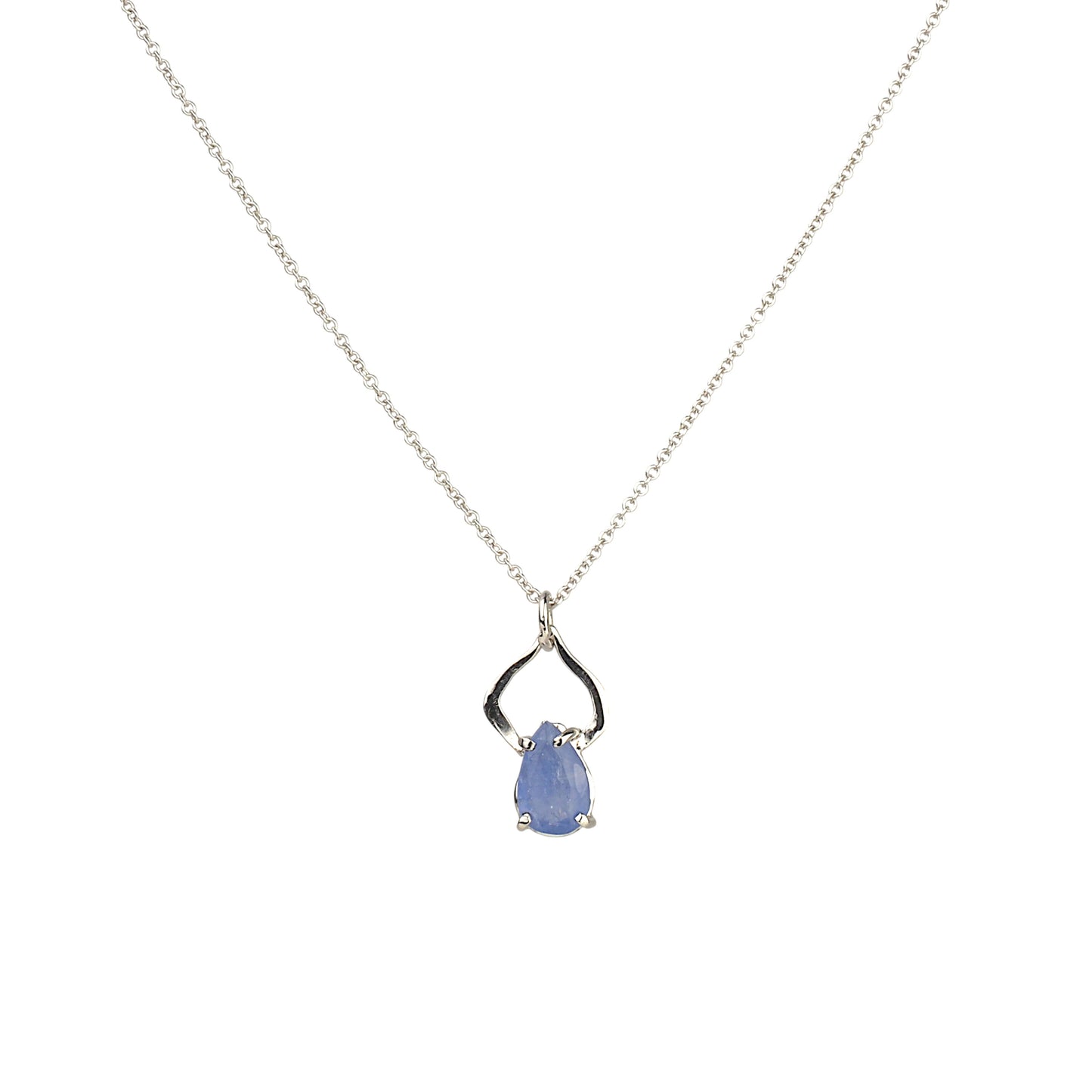 14k Light Blue Sapphire Petal Necklace