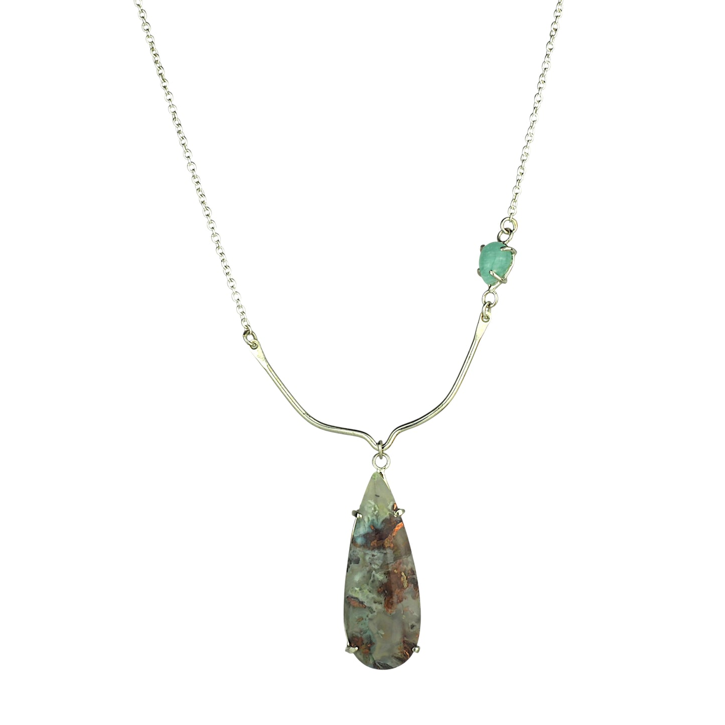 Confetti Chrysocholla and Amazonite Necklace