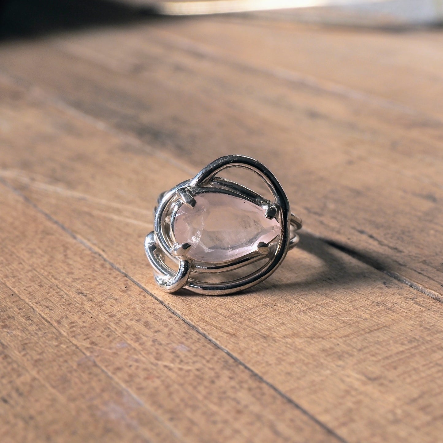 Nestled Rose Quartz Ring