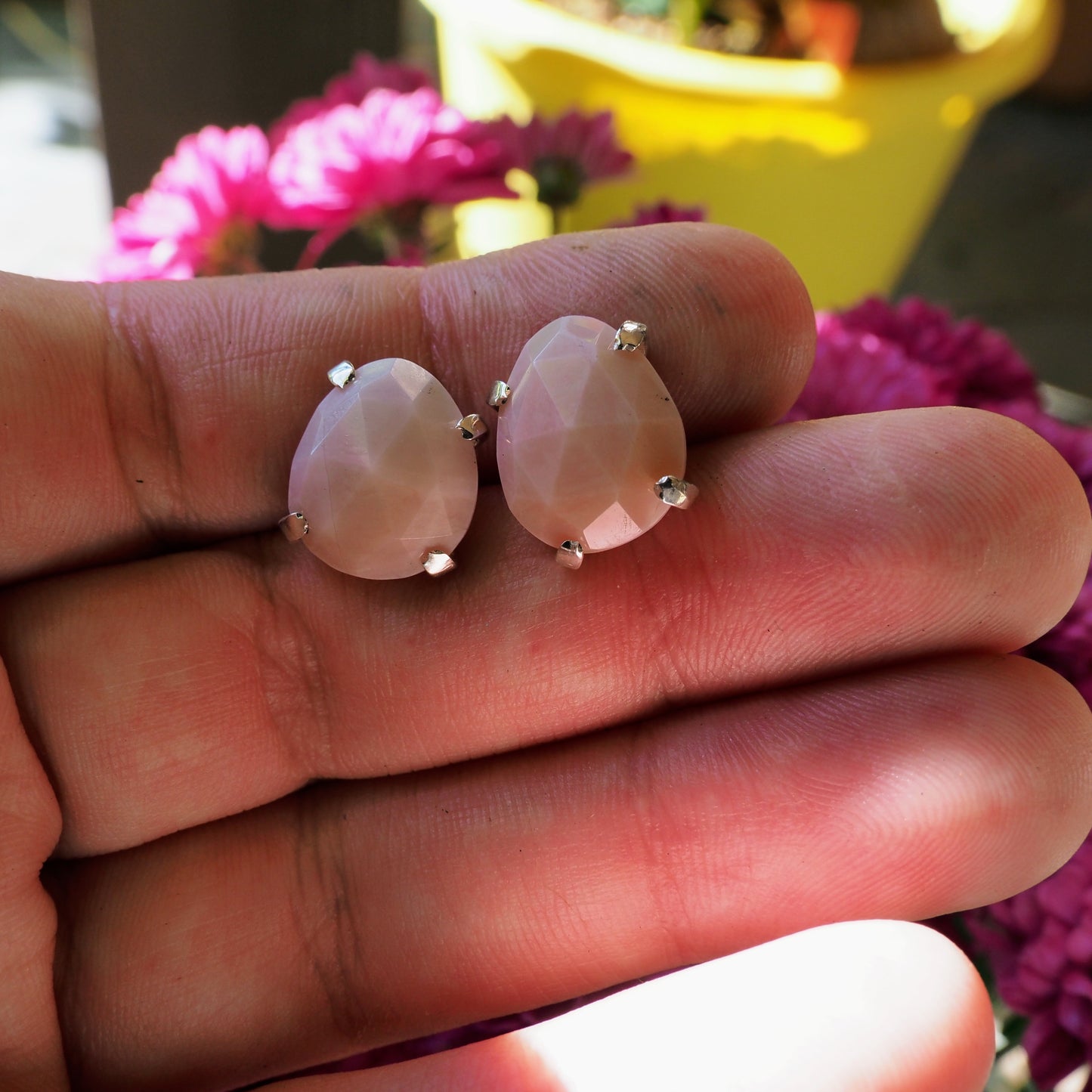 Pink Opal Studs