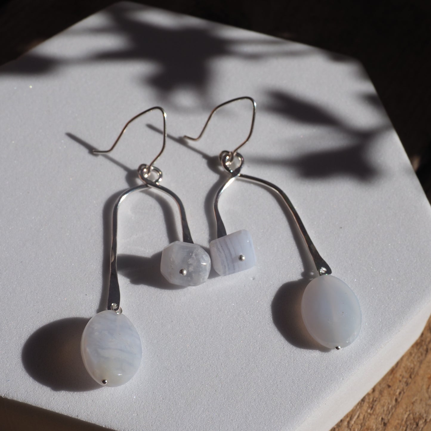 Blue Lace Agate Mobile Earrings