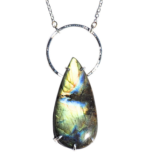 Stormy Labradorite Statement Necklace | Sterling Silver