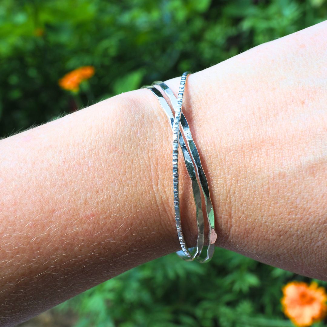 Silver Orbit Linked Bangles