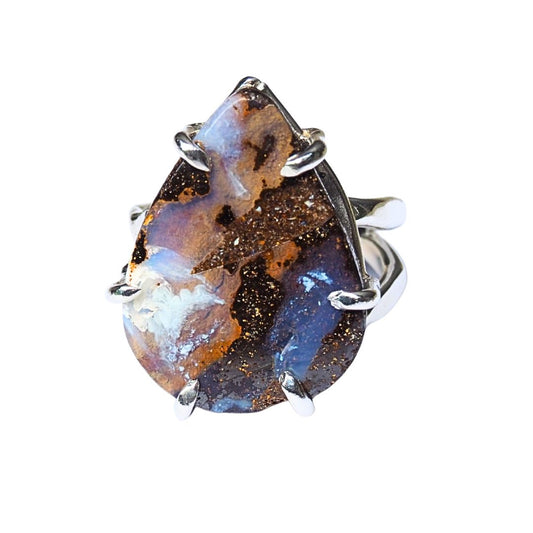 Boulder Opal Statement Ring