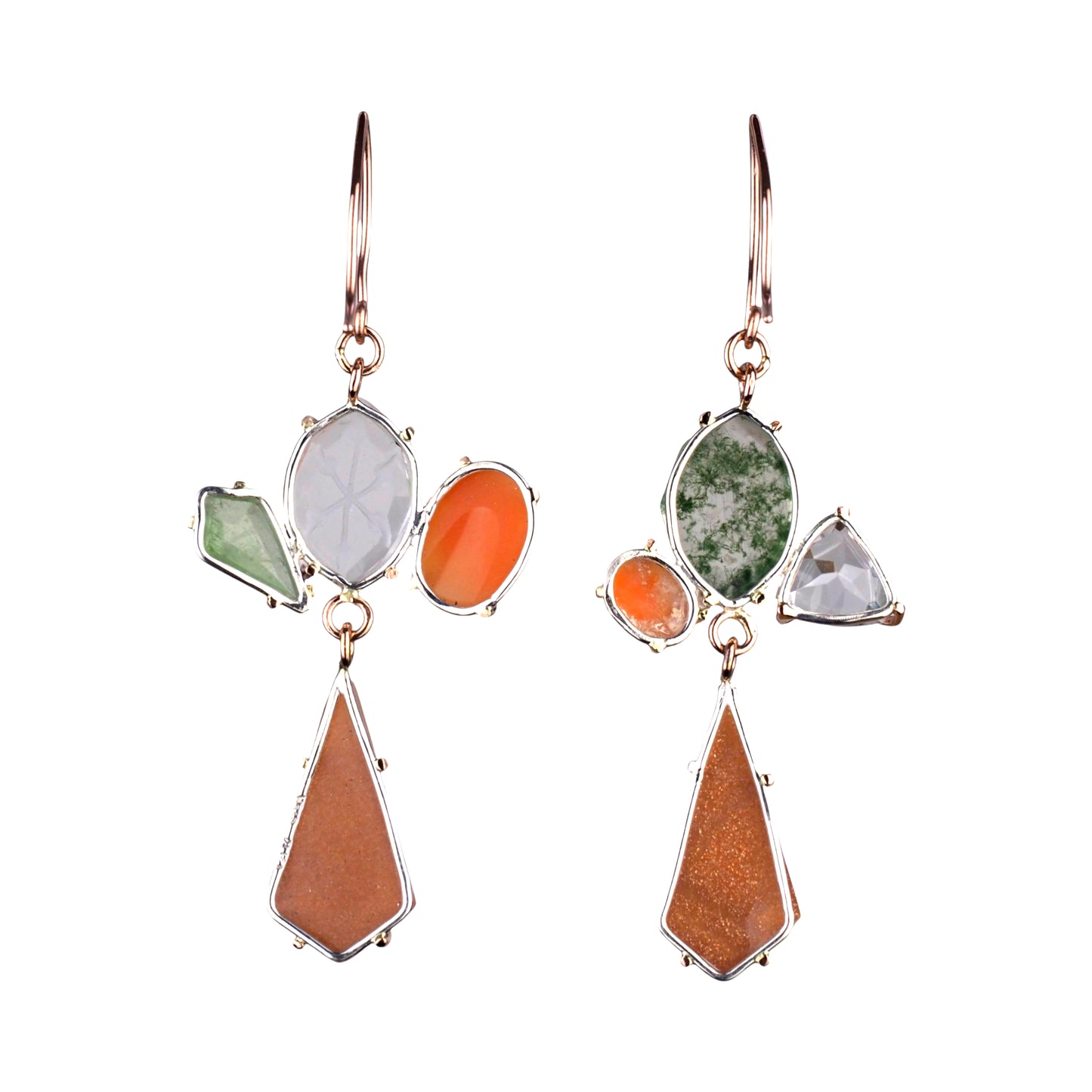 14k Cameo Garden Earrings