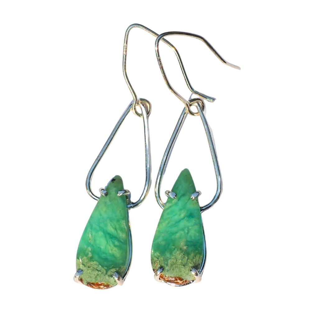 Chrysoprase Petal Earrings