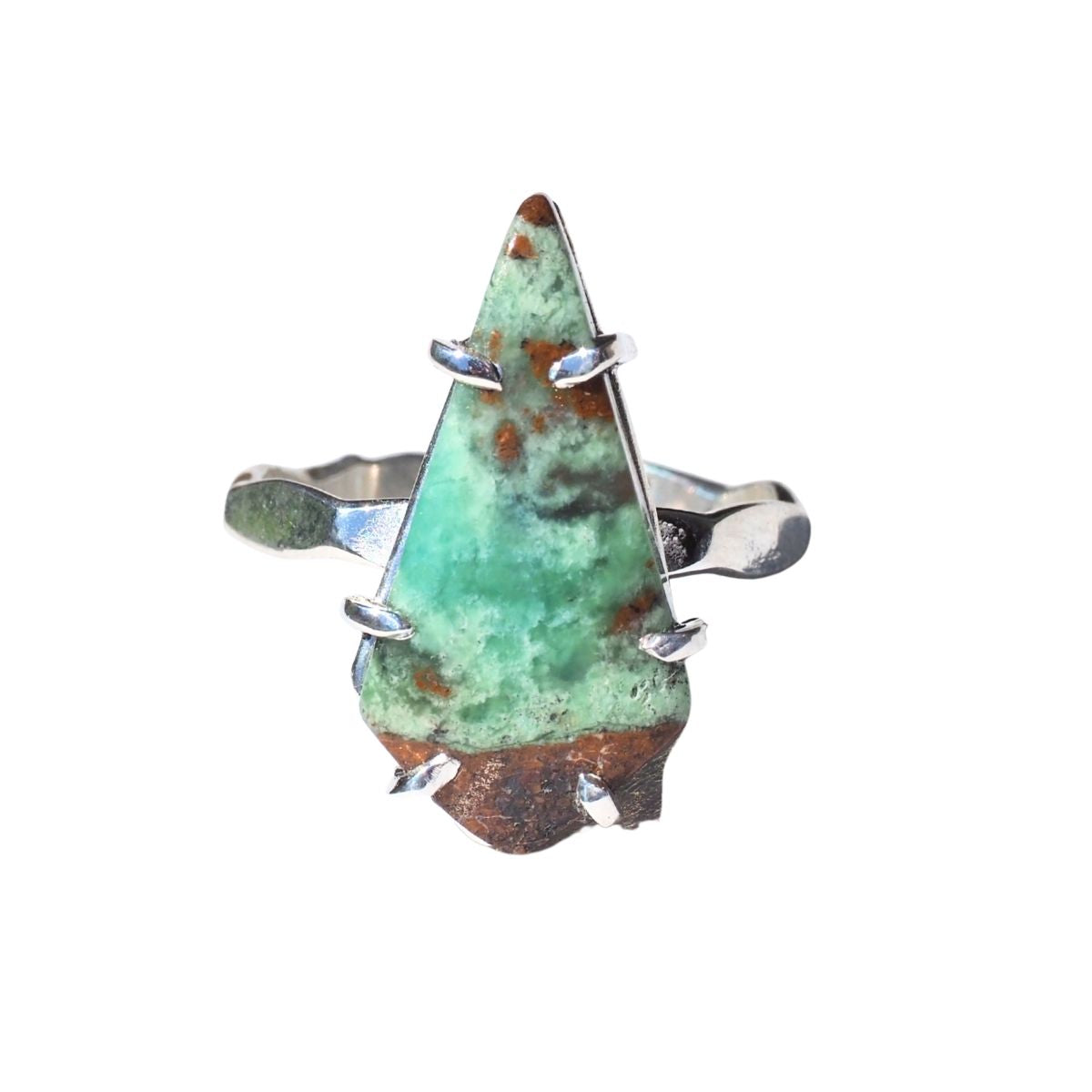 Chrysoprase Landscape Ring - Sterling Silver