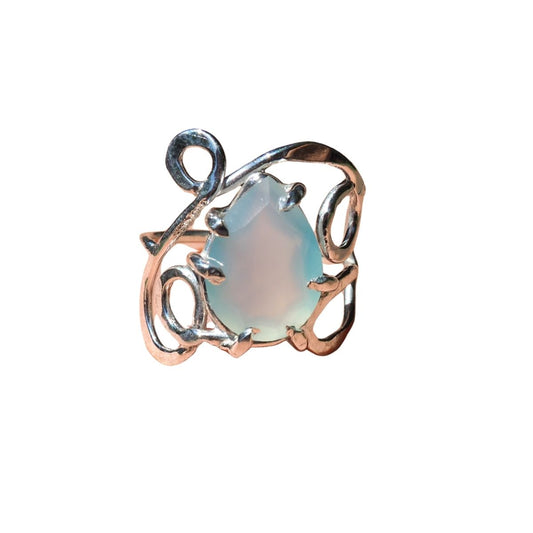 Chalcedony Scroll Ring