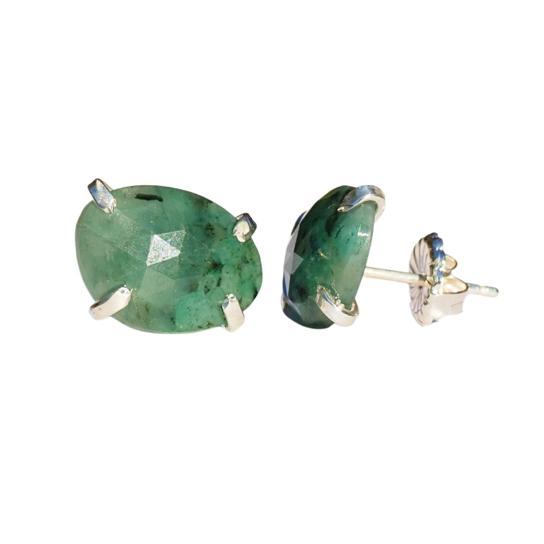 Spotted Emerald Studs
