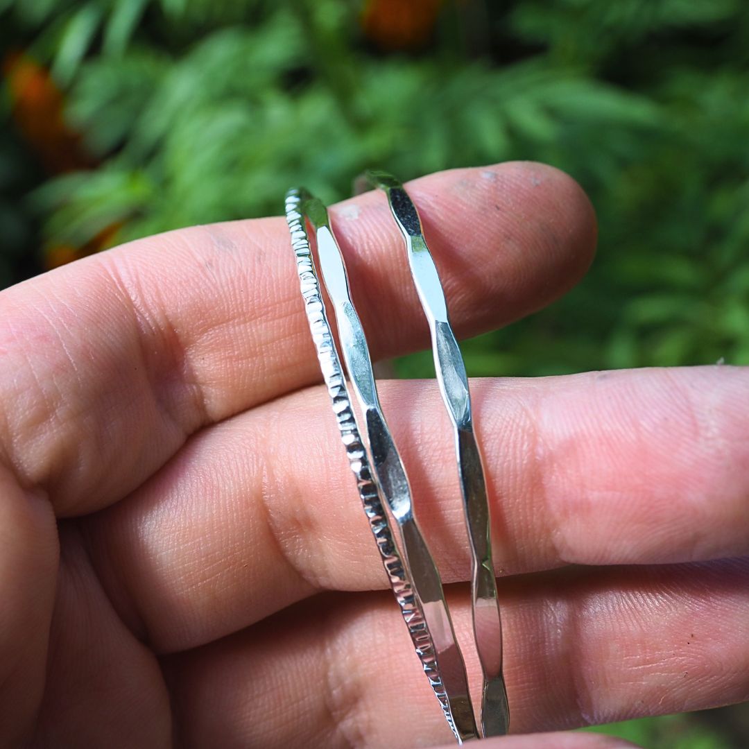 Silver Orbit Linked Bangles