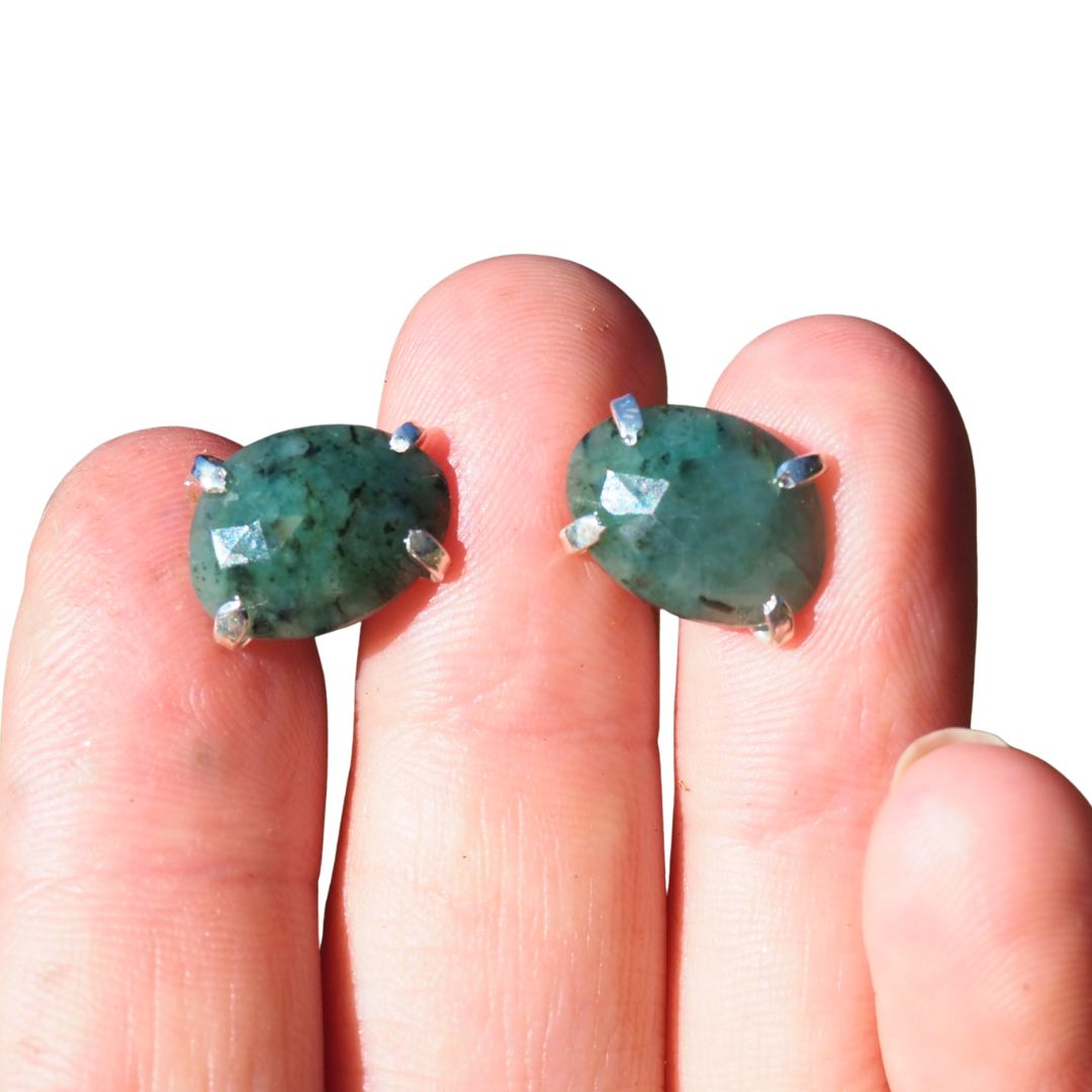Spotted Emerald Studs