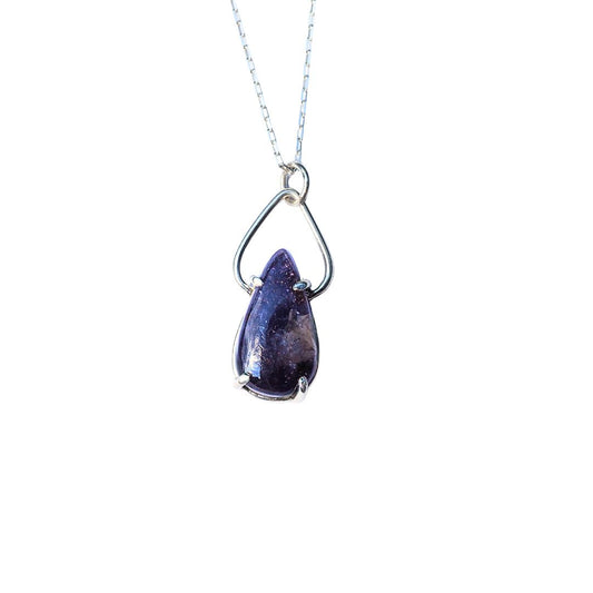 Iolite Sunstone Petal Necklace