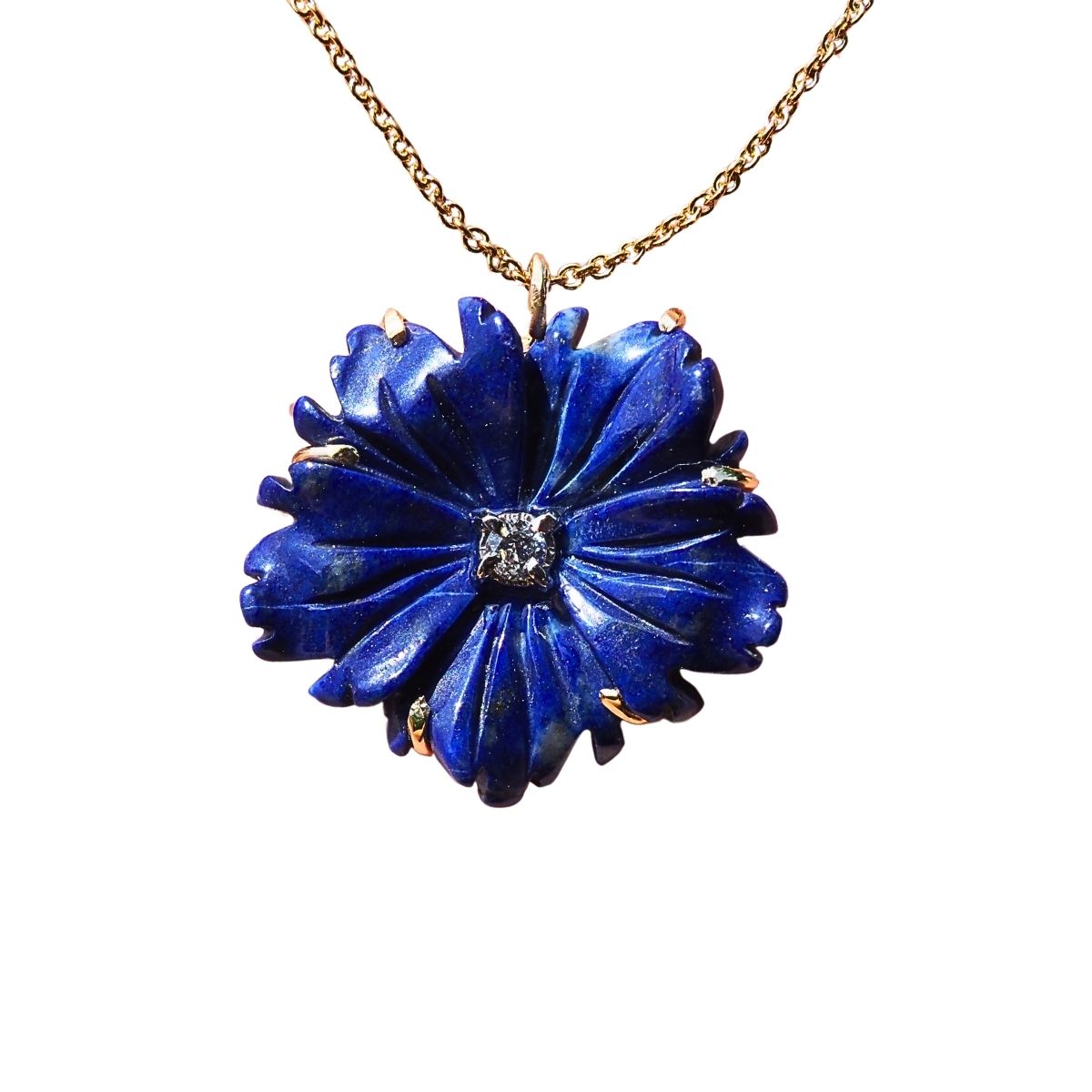 14k Lapis Bloom Necklace