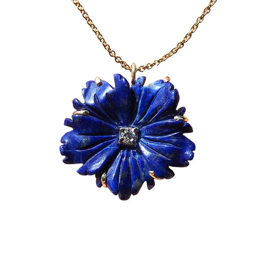 14k Lapis Bloom Necklace