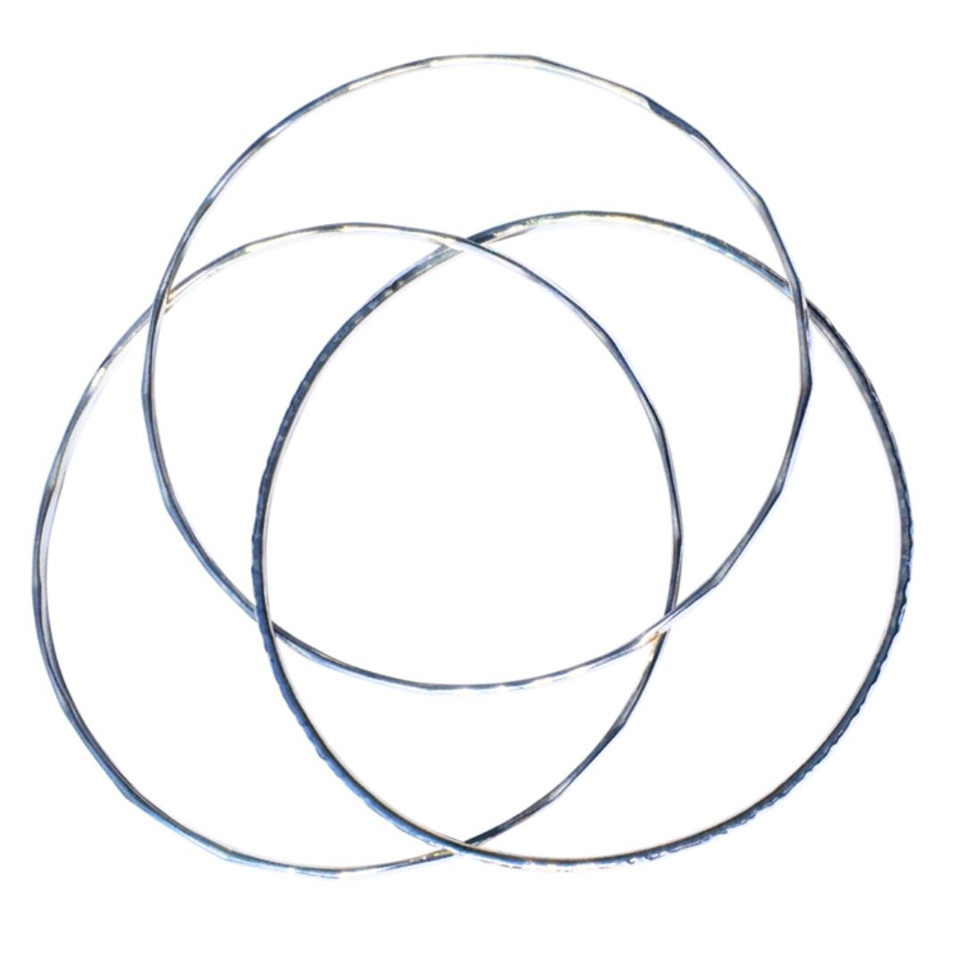 Silver Orbit Linked Bangles