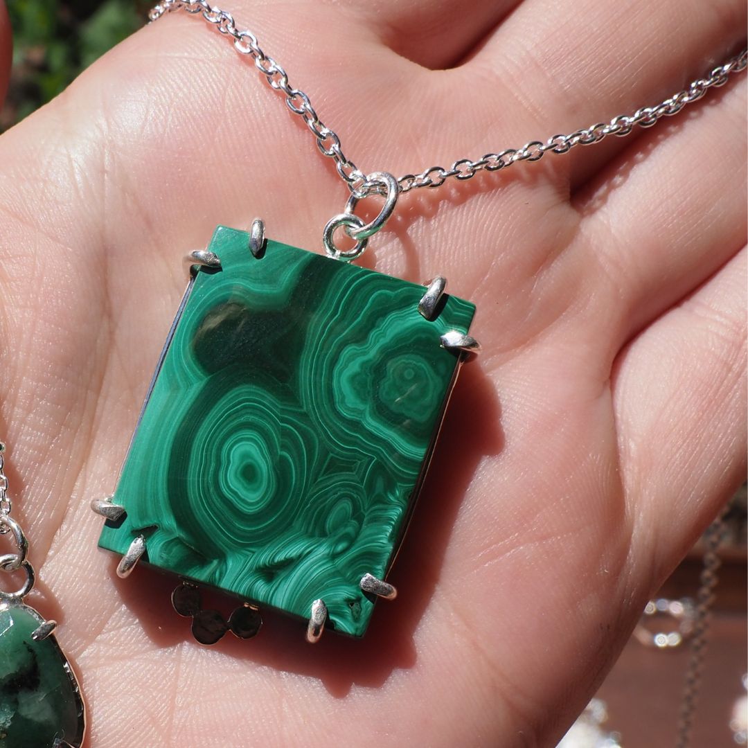 Malachite Window Necklace