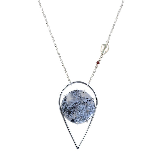 Moss Agate Statement Necklace - Mettle by Abby