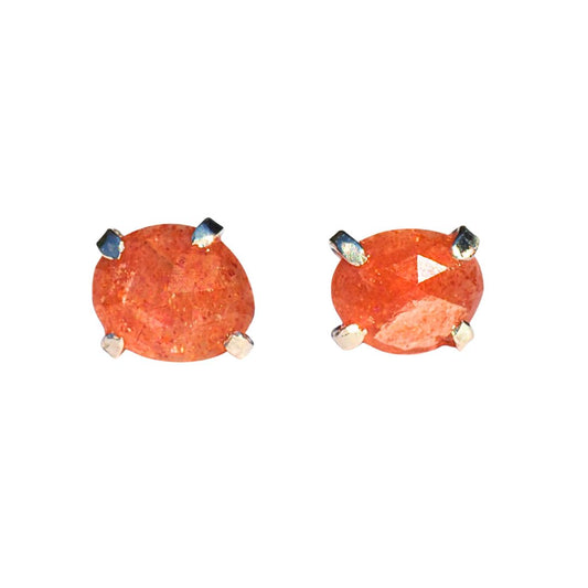 Rose Cut Sunstone Studs