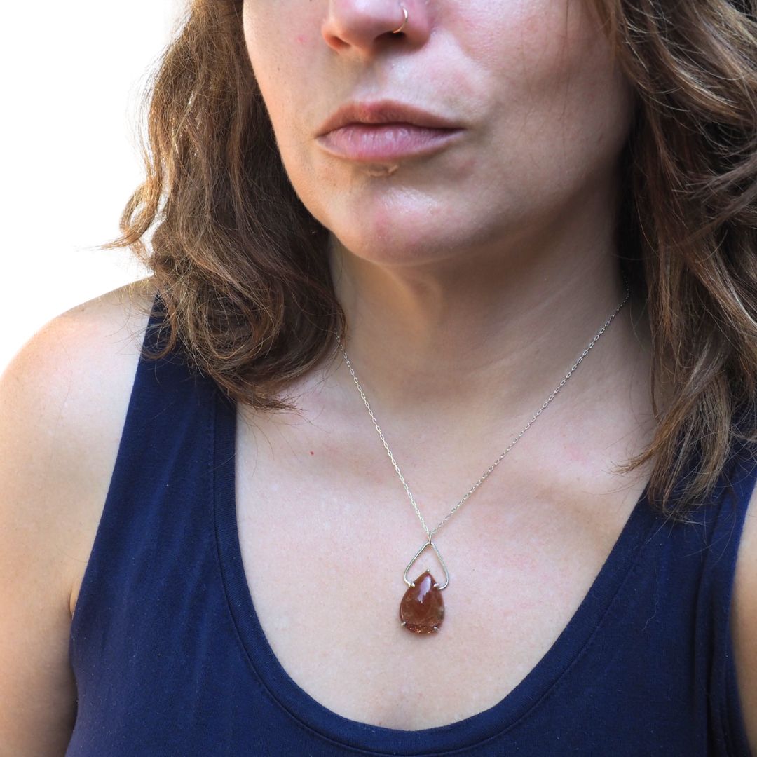 Sunstone Petal Necklace