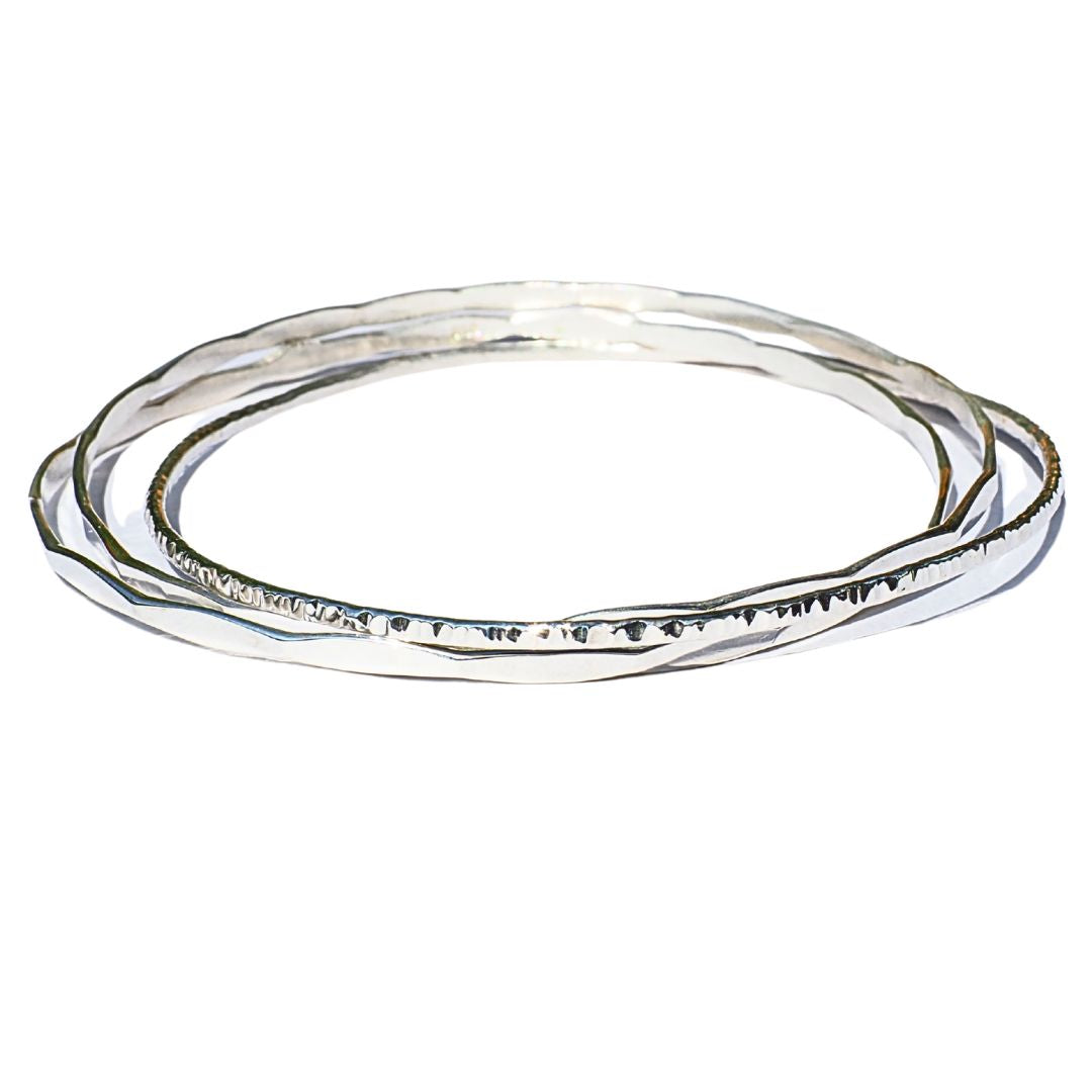 Silver Orbit Linked Bangles