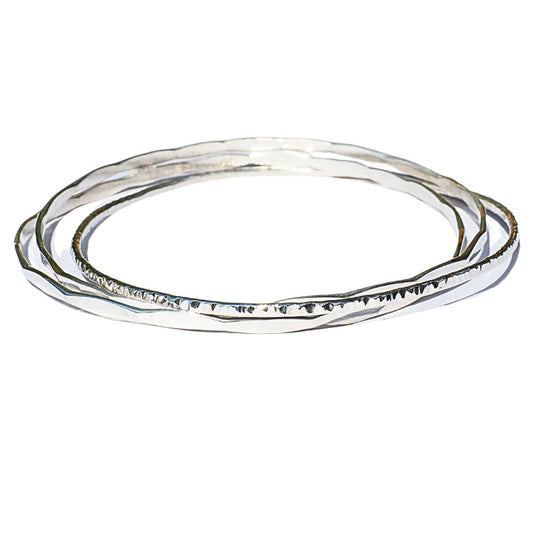 Silver Orbit Linked Bangles