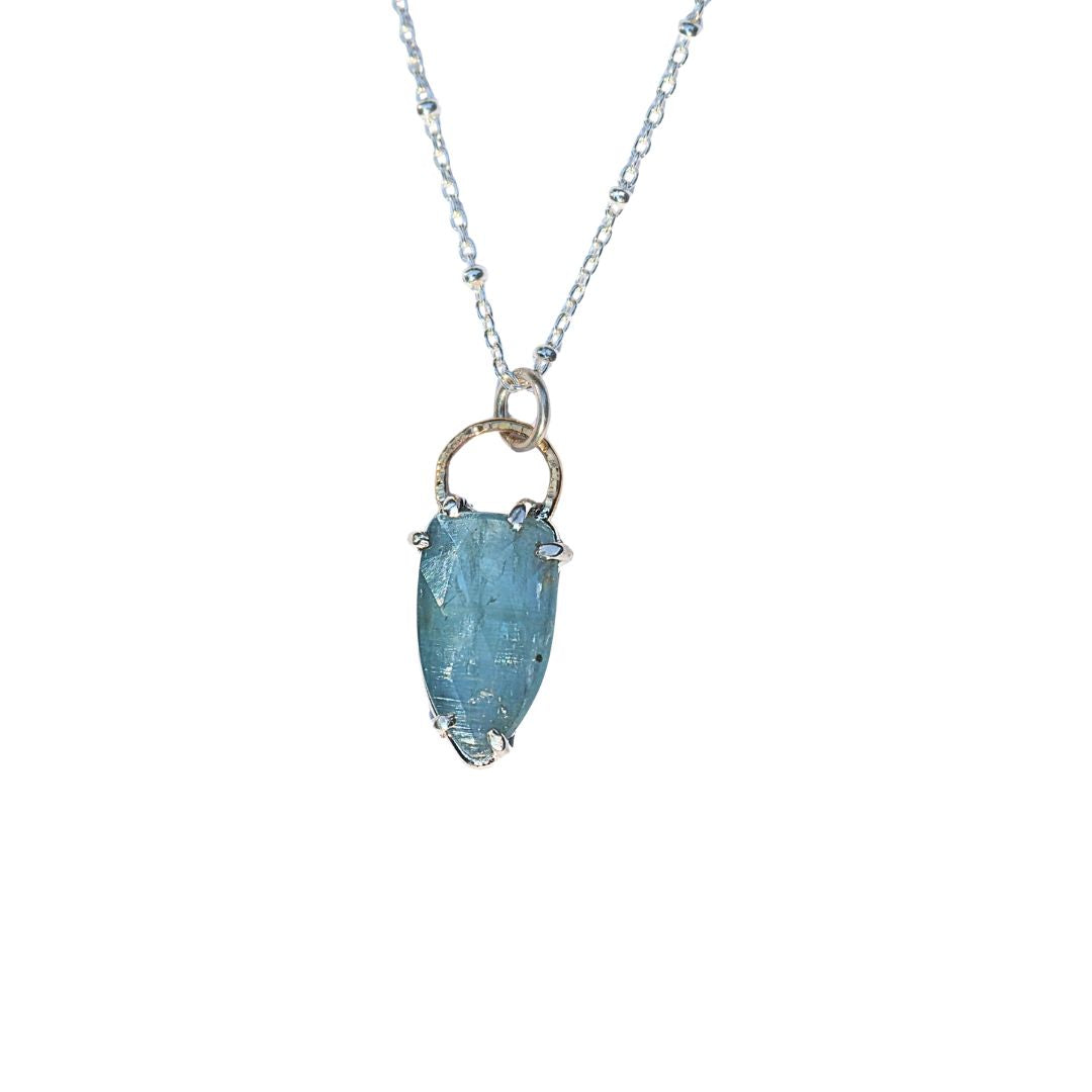 Two-Tone Kyanite Halo Necklace