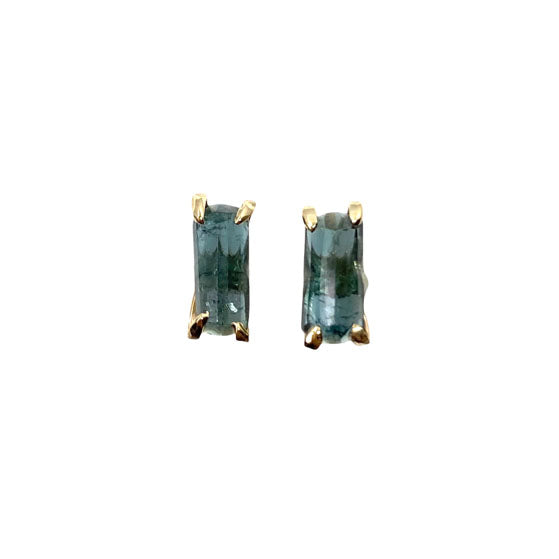 14k Blue Tourmaline Studs